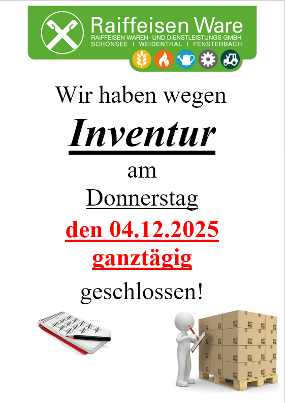 Inventur Standort Schönsee 2025
